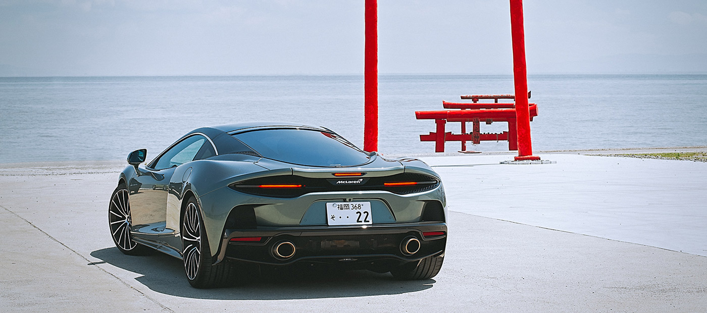 The McLaren GT at the Tara Undersea Road in Kyushu, Japan